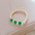 Freshwater Pearl Bracelet - Green Agate - Akuna Pearls