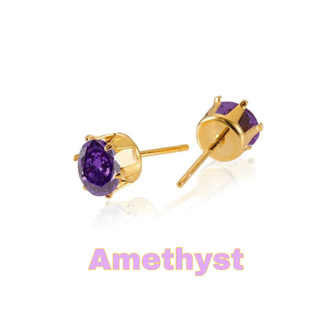 Free Waterproof Birthstone Earrings - Amethyst - Akuna Pearls