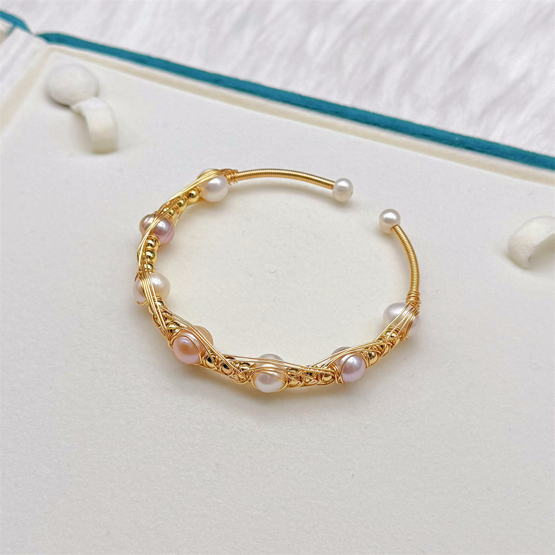 Freshwater Pearl Bangle - Crown - Akuna Pearls