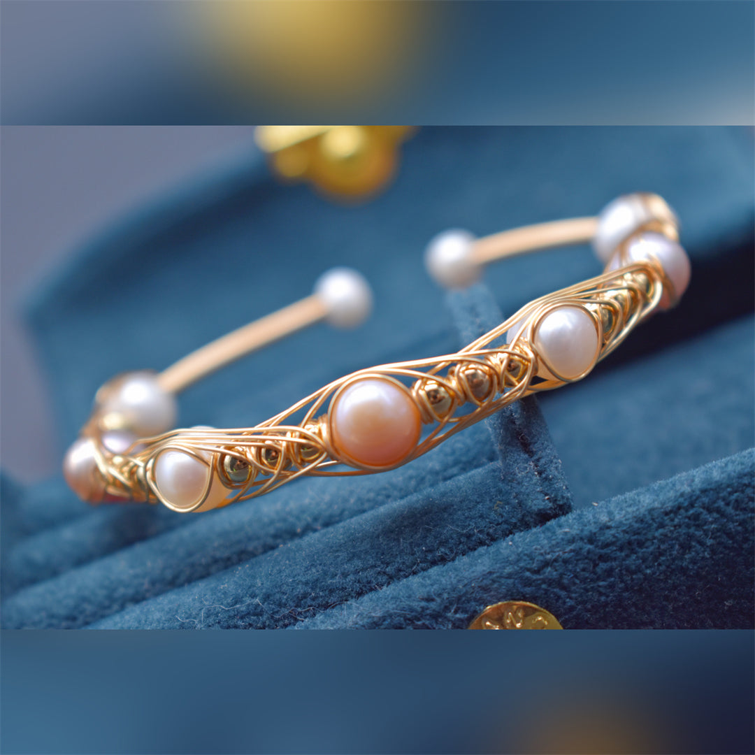 Freshwater Pearl Bangle - Crown - Akuna Pearls