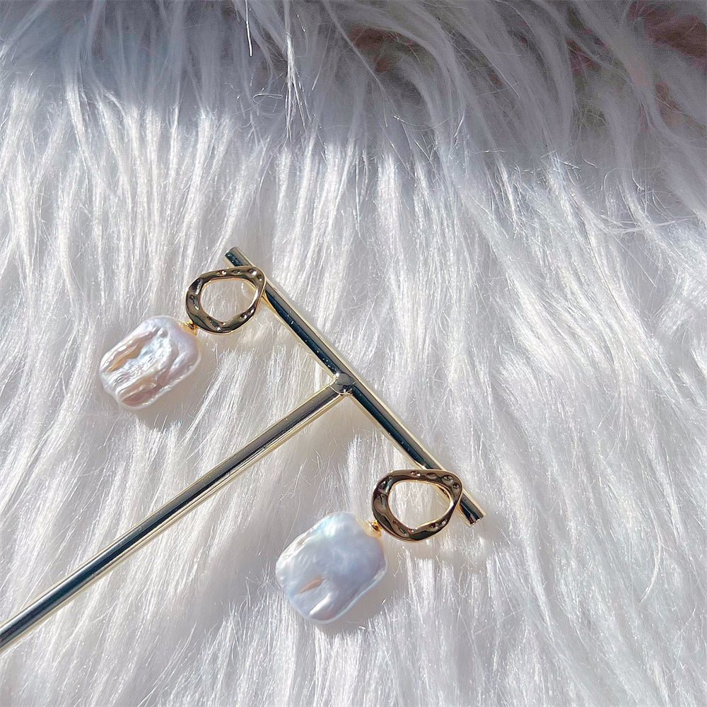 Baroque Pearl Drop Stud Earrings - Zoe - Akuna Pearls