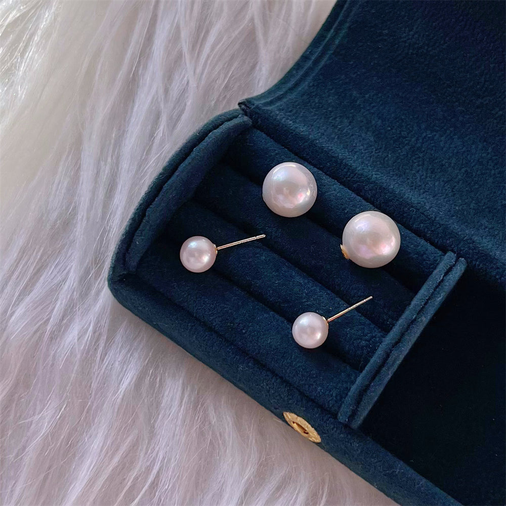 Freshwater Pearl Stud Earrings - You & Me - Akuna Pearls