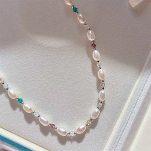 Freshwater Pearl & Glass Bead Necklace - Harper - Akuna Pearls