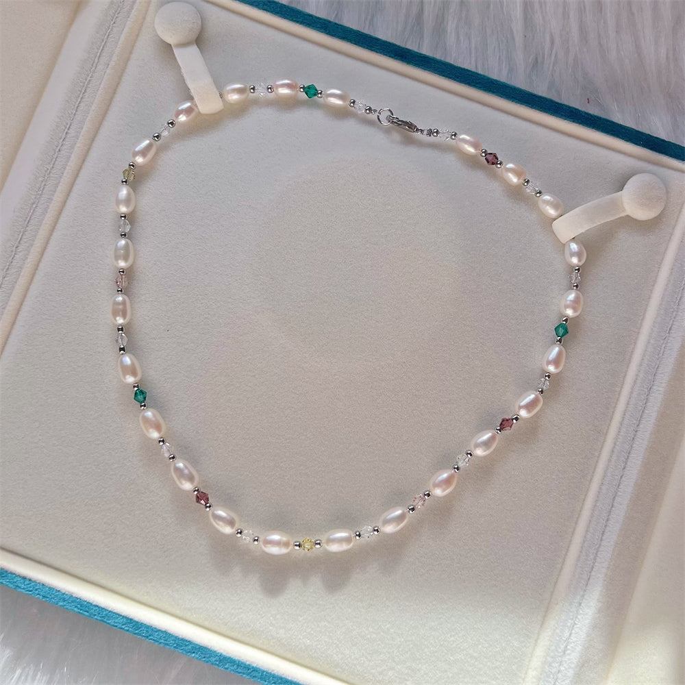 Freshwater Pearl & Glass Bead Necklace - Harper - Akuna Pearls