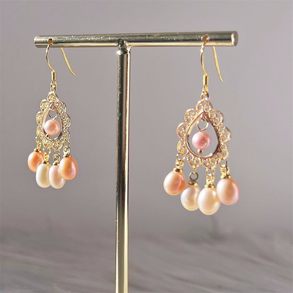 Freshwater Pearl Hook Earrings Dangle Earrings - Cachet Multi - Akuna Pearls