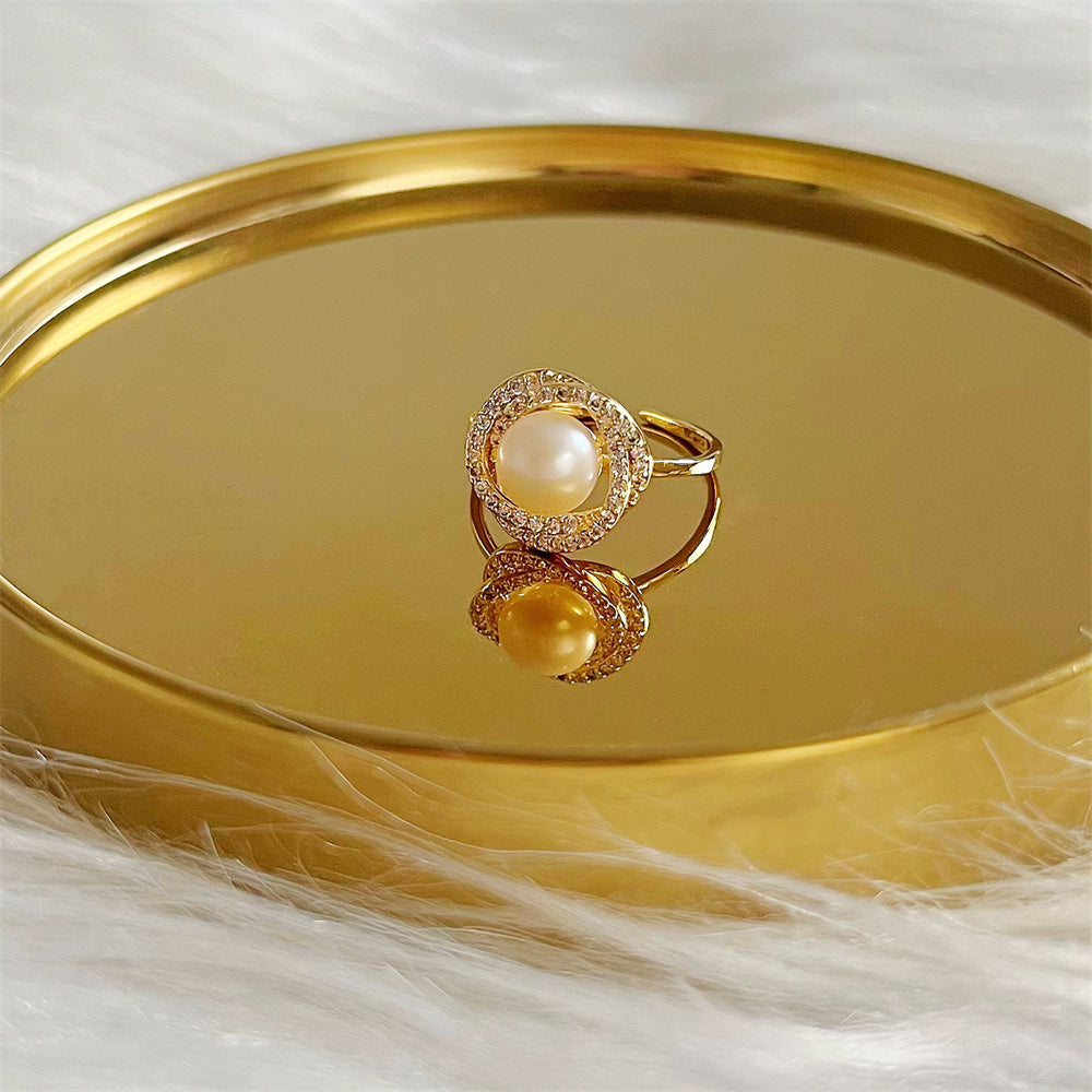 Half on sale pearl ring