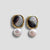 Freshwater Pearl Stud Earrings - Black Shell - Akuna Pearls