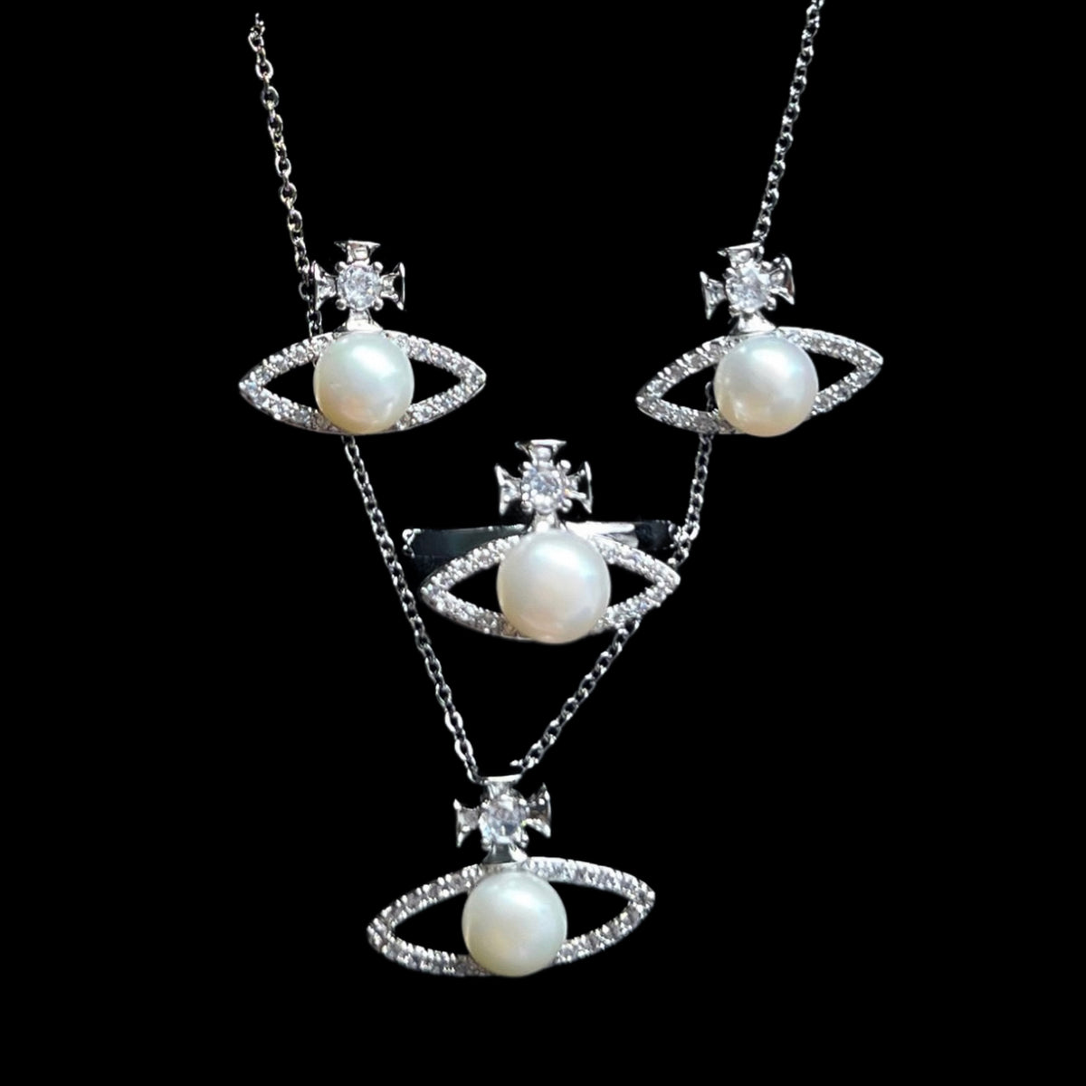 Freshwater Pearl Necklace, Earrings and Ring Gift Set - Orla - Akuna Pearls