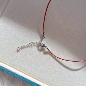 Kangaroo Leather Single Freshwater Pearl Floating Necklace - Akuna Pearls