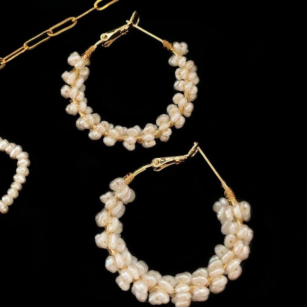 Baroque Pearl Hoop Earrings - Sadie - Akuna Pearls