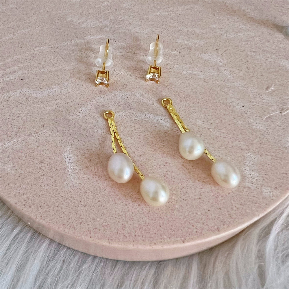 Freshwater Pearl Jacket Earrings - Kassia - Akuna Pearls