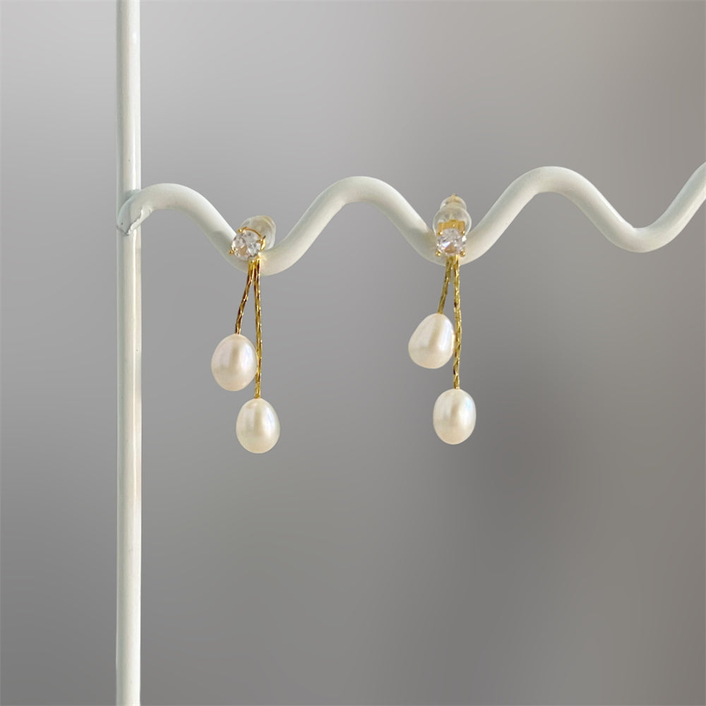 Freshwater Pearl Jacket Earrings - Kassia - Akuna Pearls