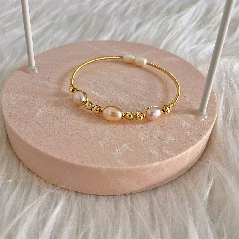 Freshwater Pearl Bangle - Sigal - Akuna Pearls