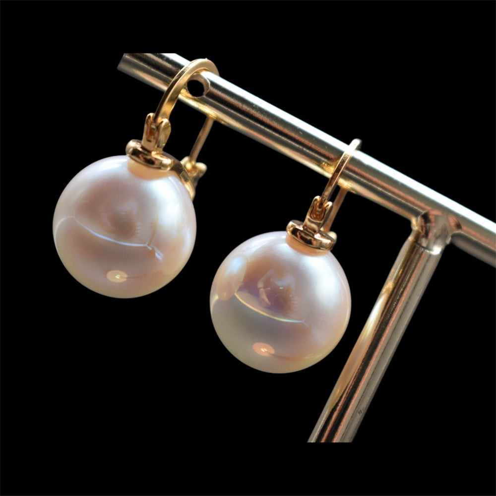 Shell Pearl Huggie Earrings - Lisa - Akuna Pearls