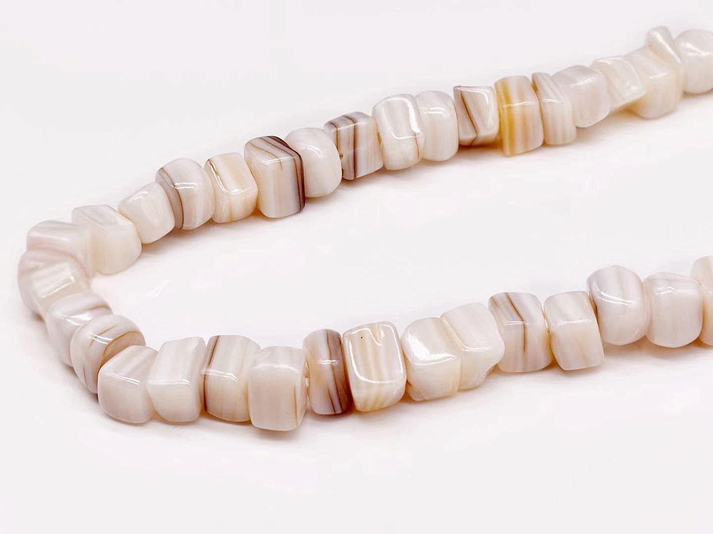 Mother of Pearls Long Necklace - Block - Akuna Pearls