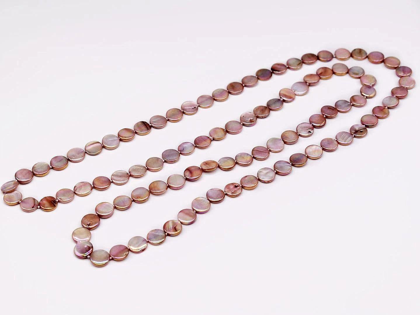 Mother of Pearls Long Necklace - Disc - Akuna Pearls