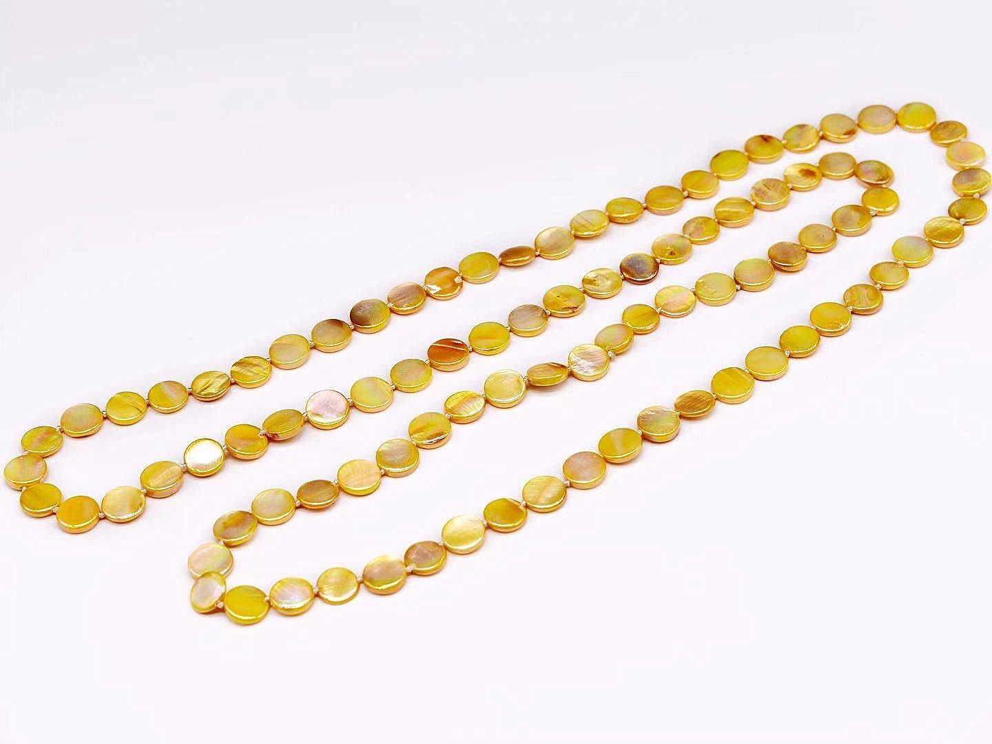 Mother of Pearls Long Necklace - Disc - Akuna Pearls