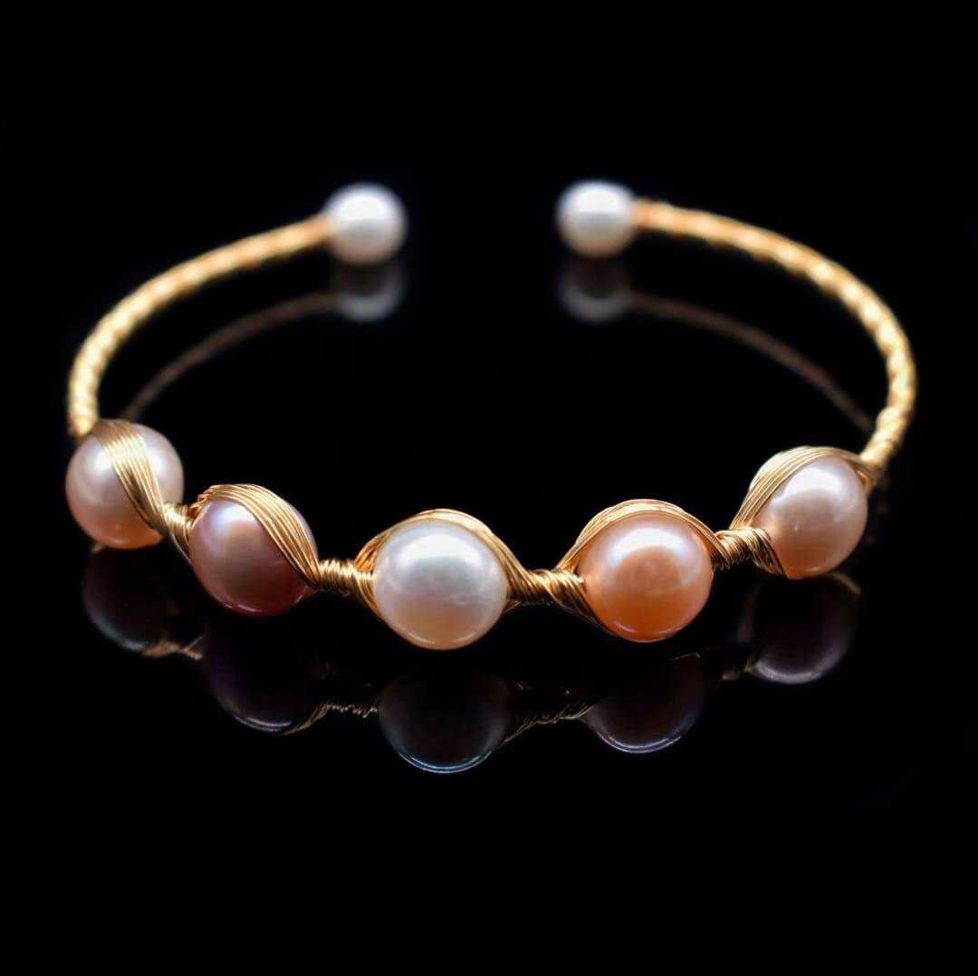 Freshwater Pearl Bangle - Fantasy - Akuna Pearls