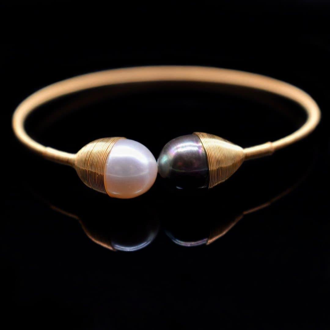 Freshwater Pearl Bangle - Pheobe - Akuna Pearls