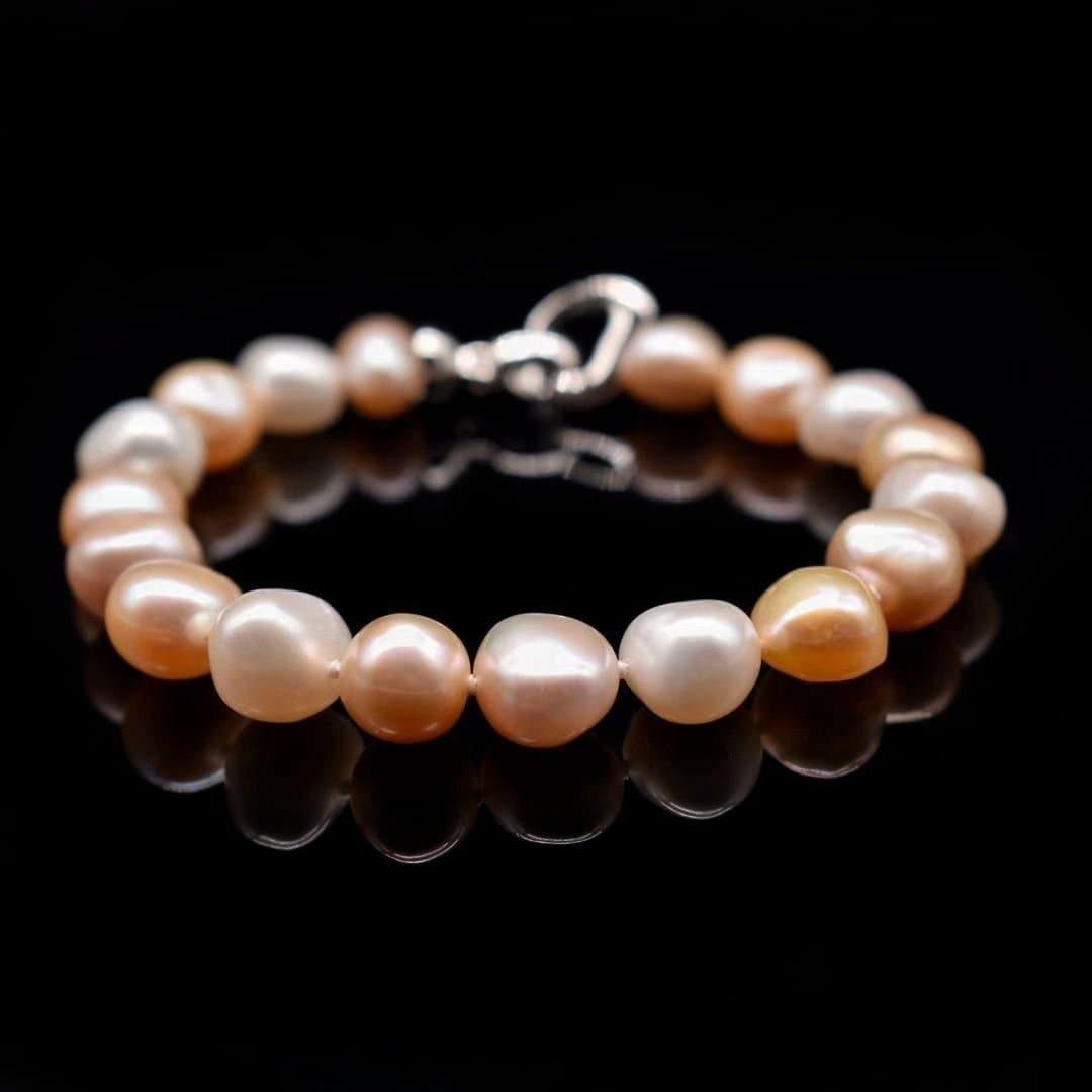 Classic Freshwater Pearl Bracelet Side Flatted - Rama - Akuna Pearls