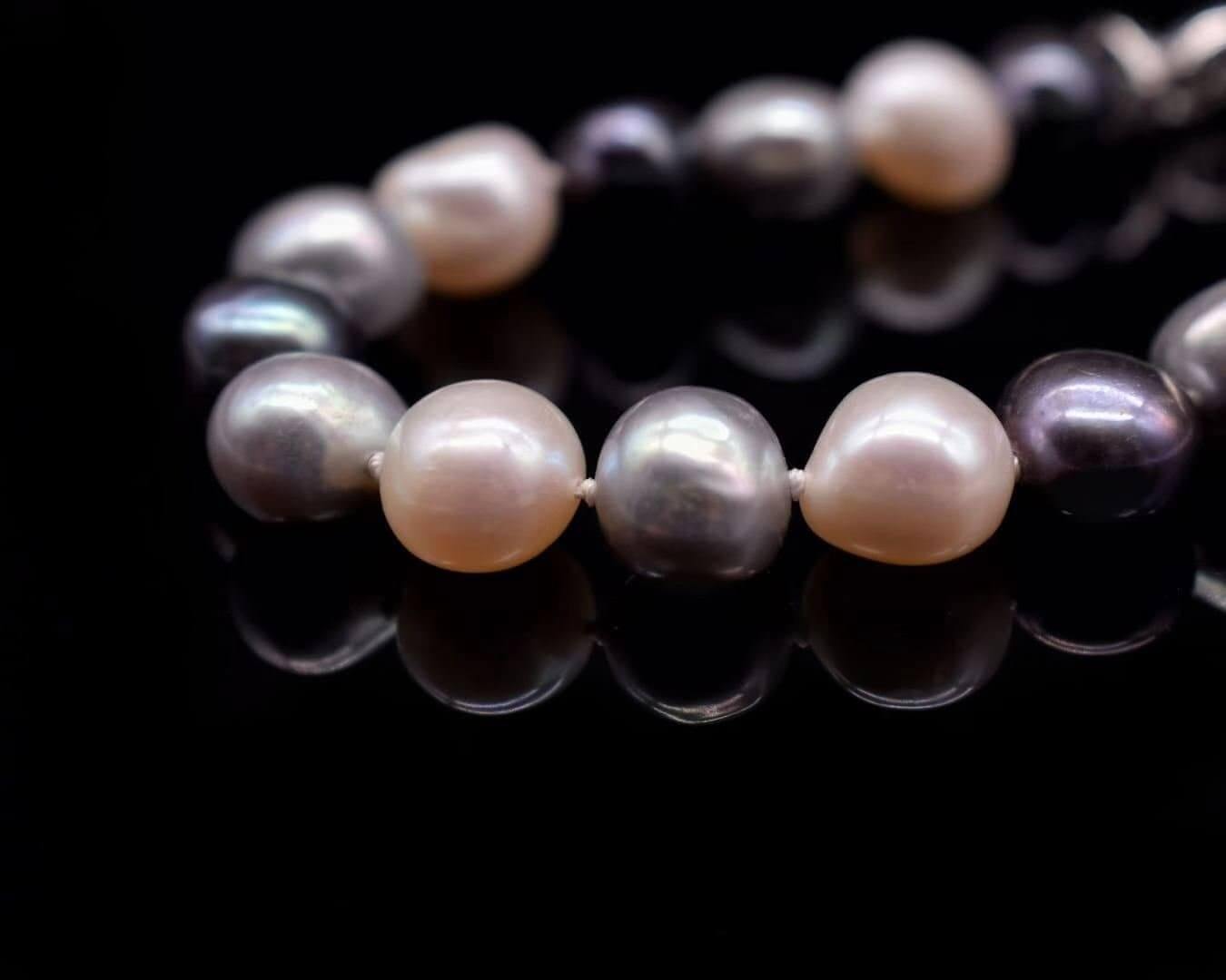 Classic Freshwater Pearl Necklace Side Flatted - Rama - Akuna Pearls