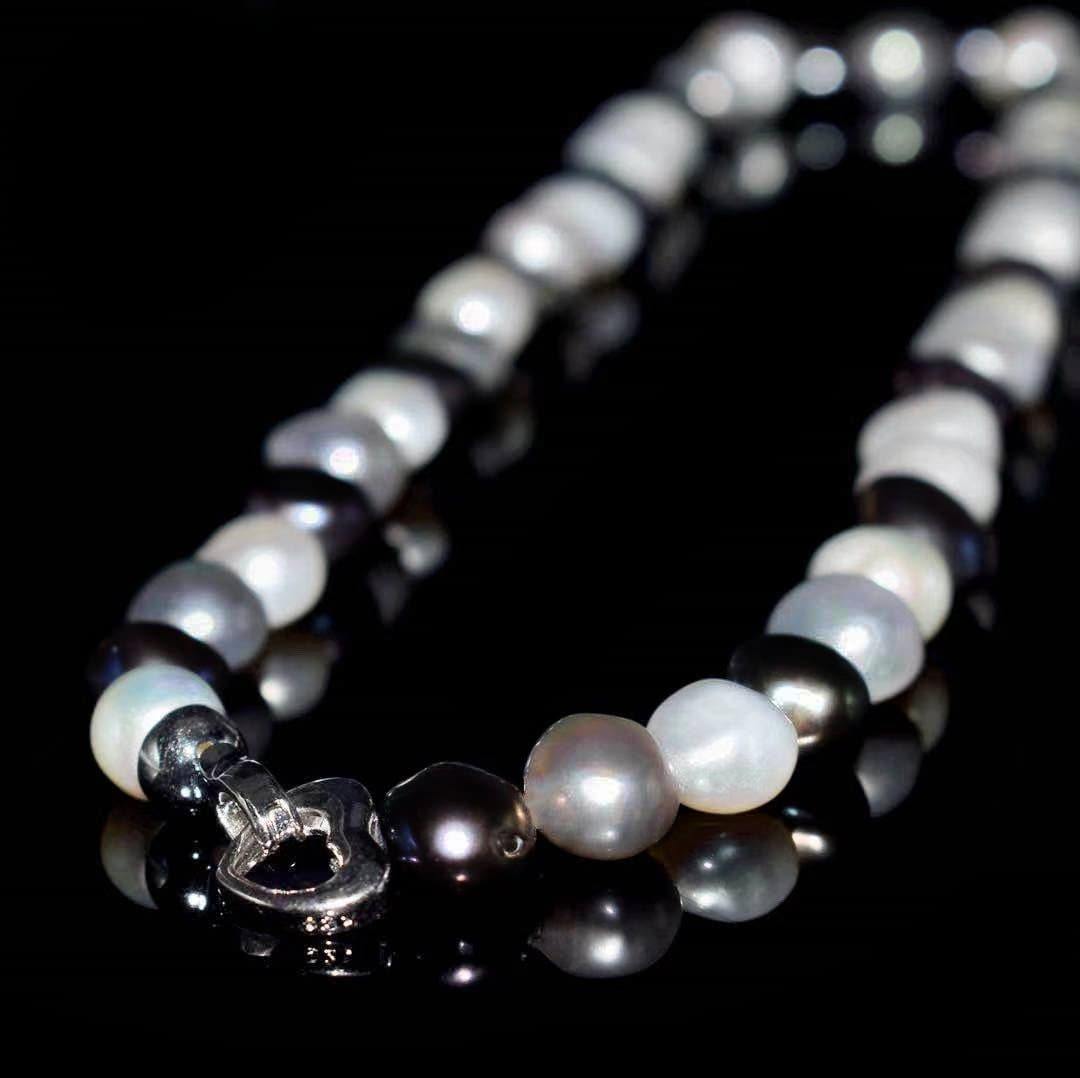 Classic Freshwater Pearl Necklace Side Flatted - Rama - Akuna Pearls