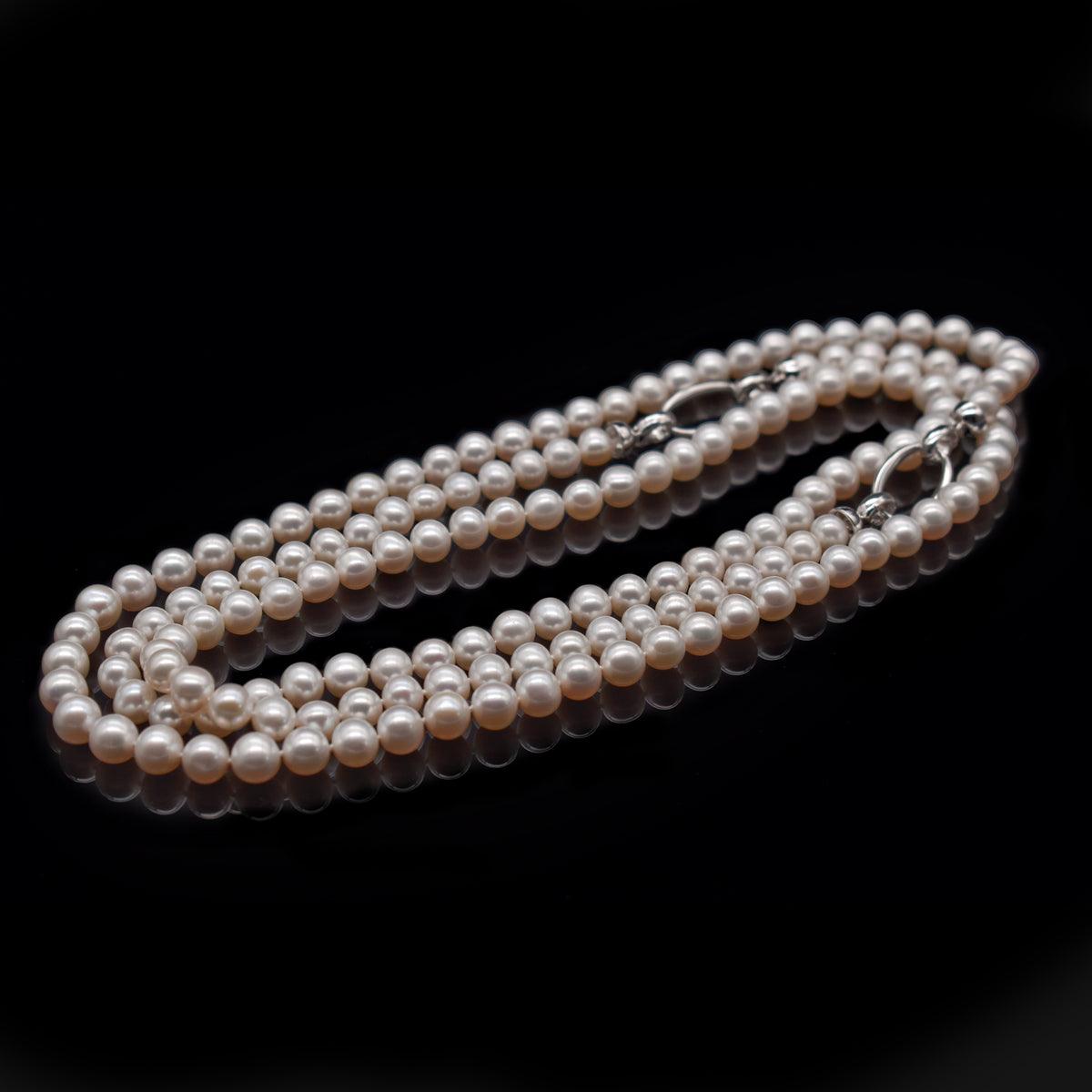 Classic Freshwater Pearl Double-Strand Necklace - Caley - Akuna Pearls