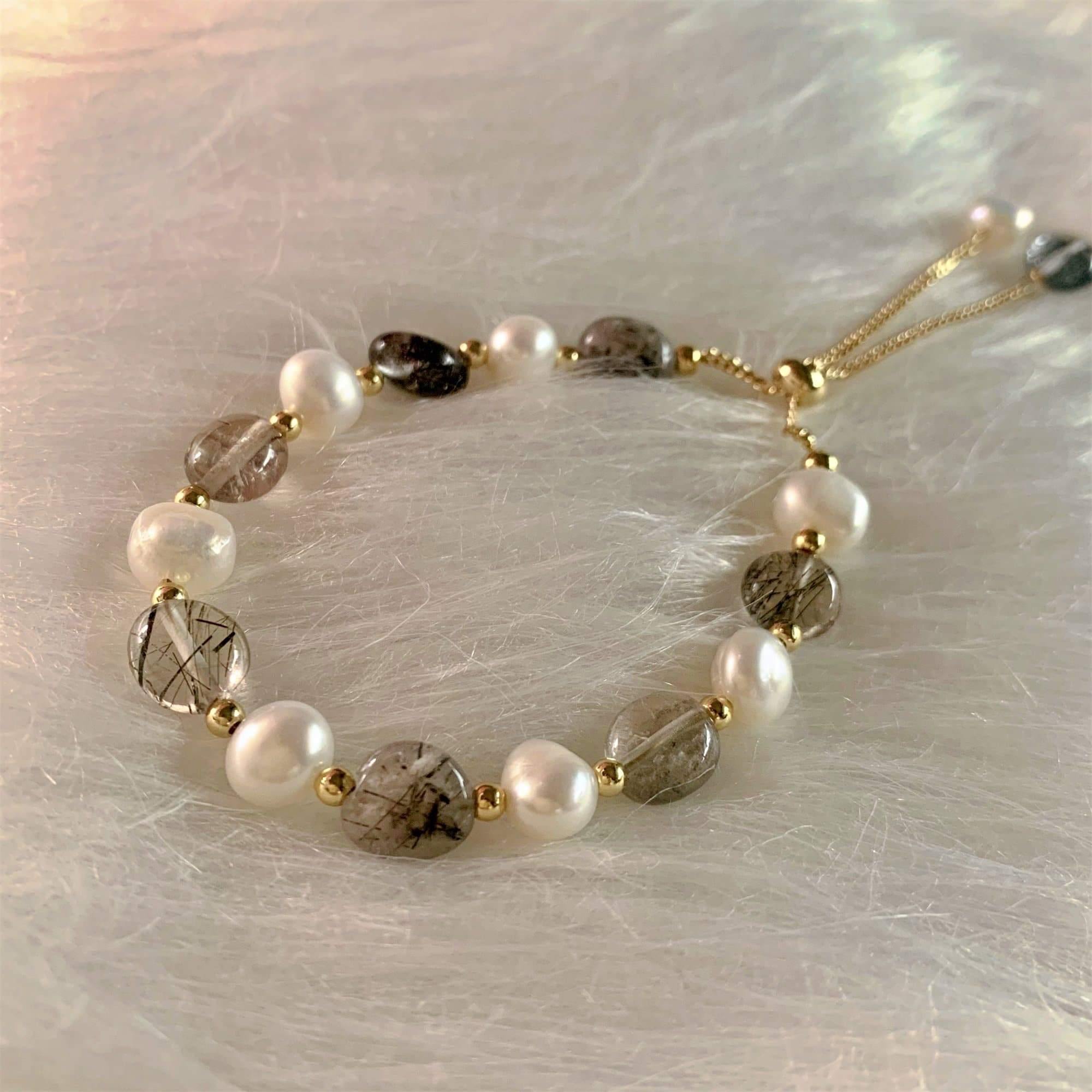 Freshwater Pearl & Gemstone Bracelet - Dune - Akuna Pearls