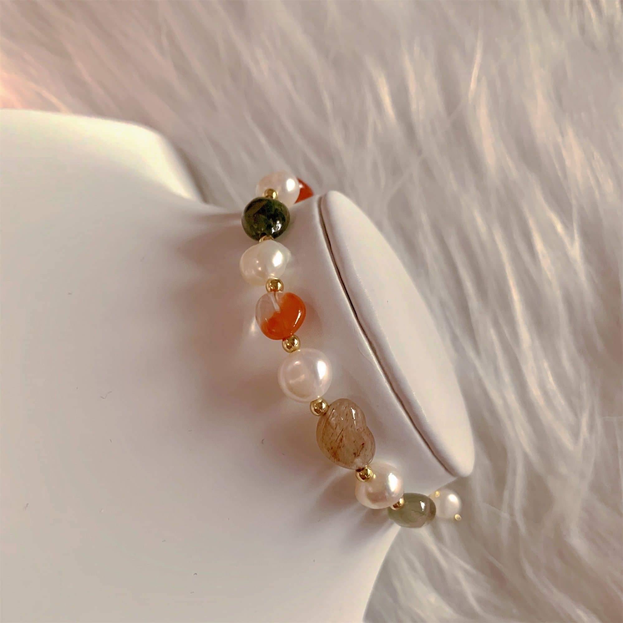 Freshwater Pearl & Gemstone Bracelet - Dune - Akuna Pearls