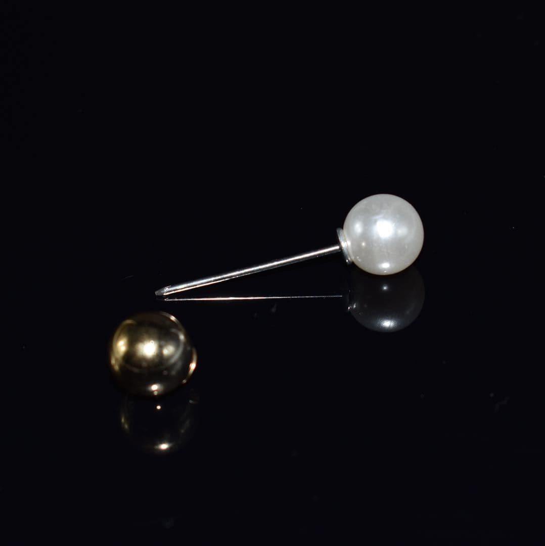 Faux Pearl Fashion Pin - Two Beads Design - Akuna Pearls