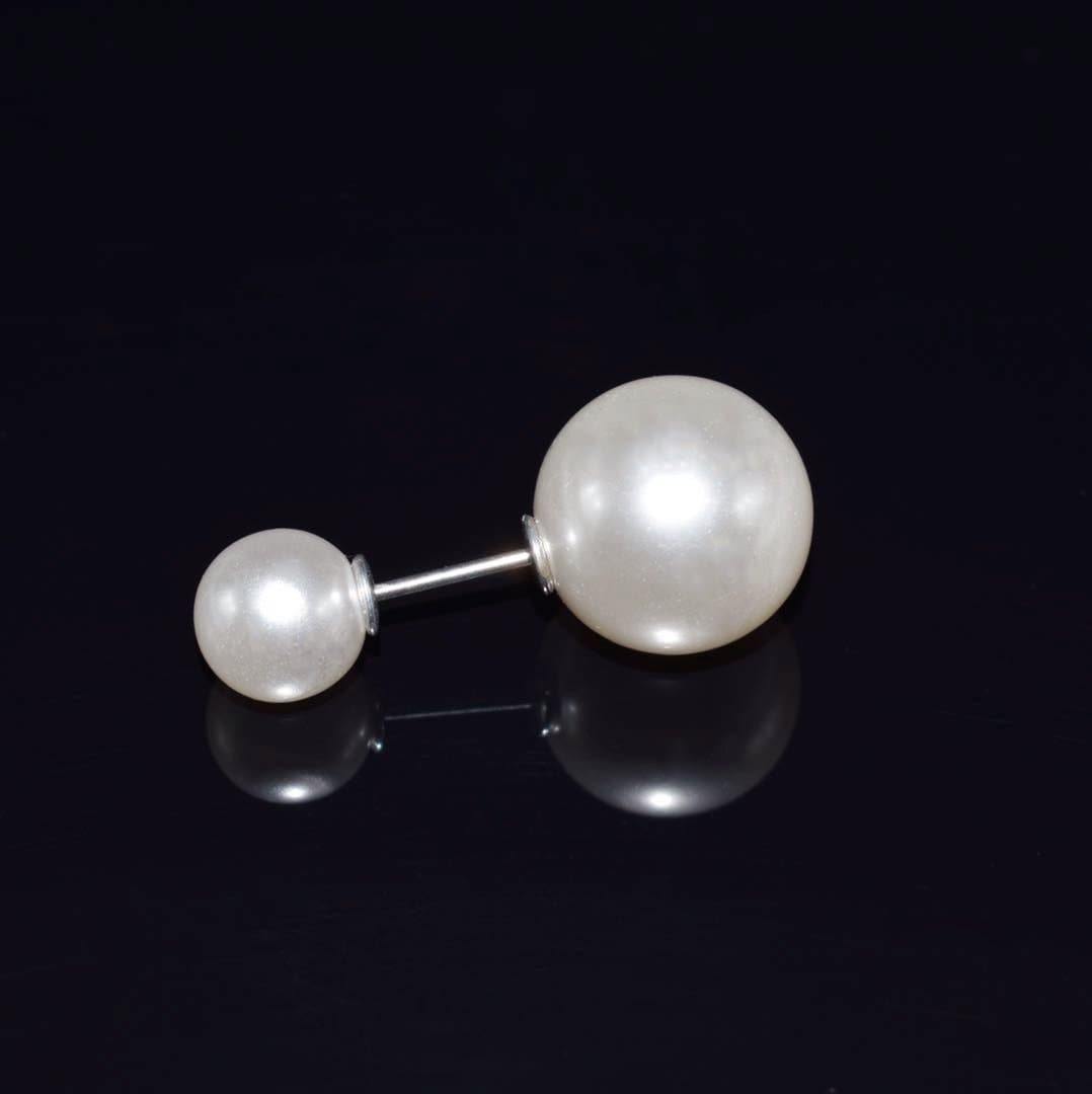 Faux Pearl Fashion Pin - Two Beads Design - Akuna Pearls