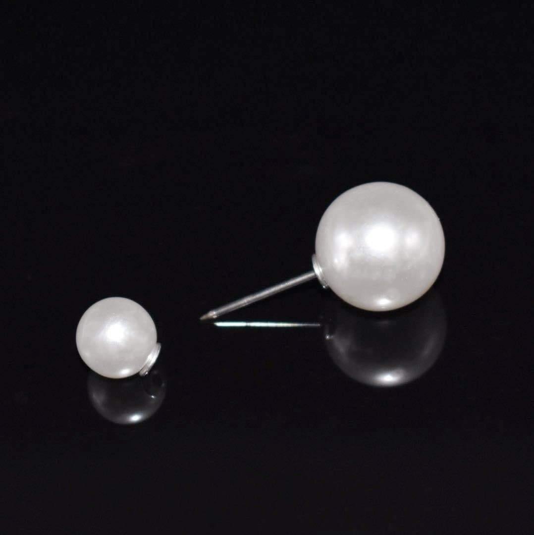 Faux Pearl Fashion Pin - Two Beads Design - Akuna Pearls