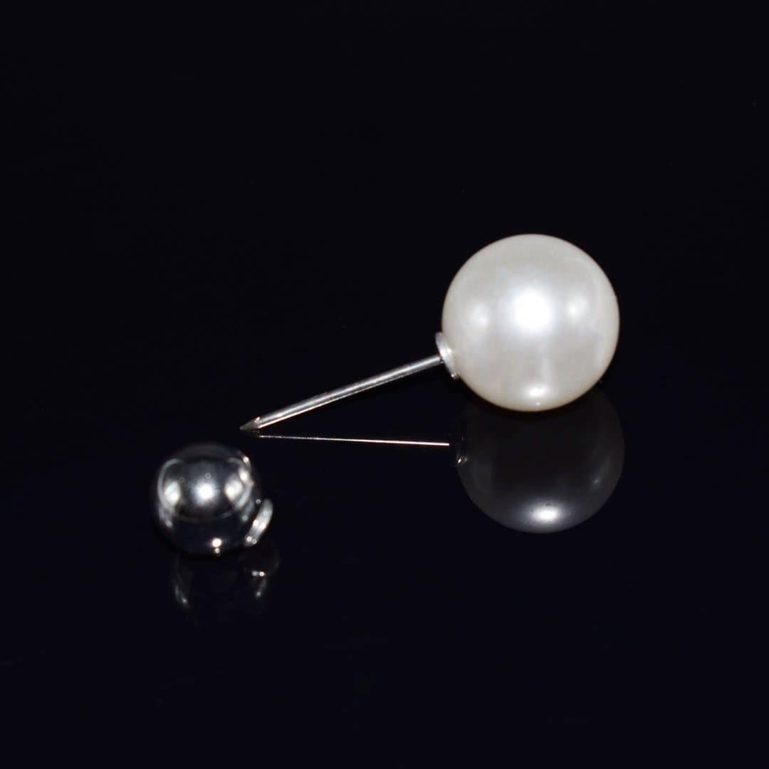 Faux Pearl Fashion Pin - Two Beads Design - Akuna Pearls