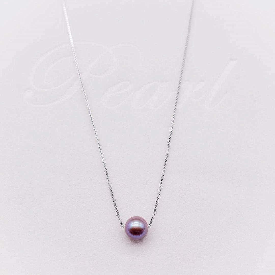 Freshwater Pearl Floating Necklace - Minimalism - Akuna Pearls