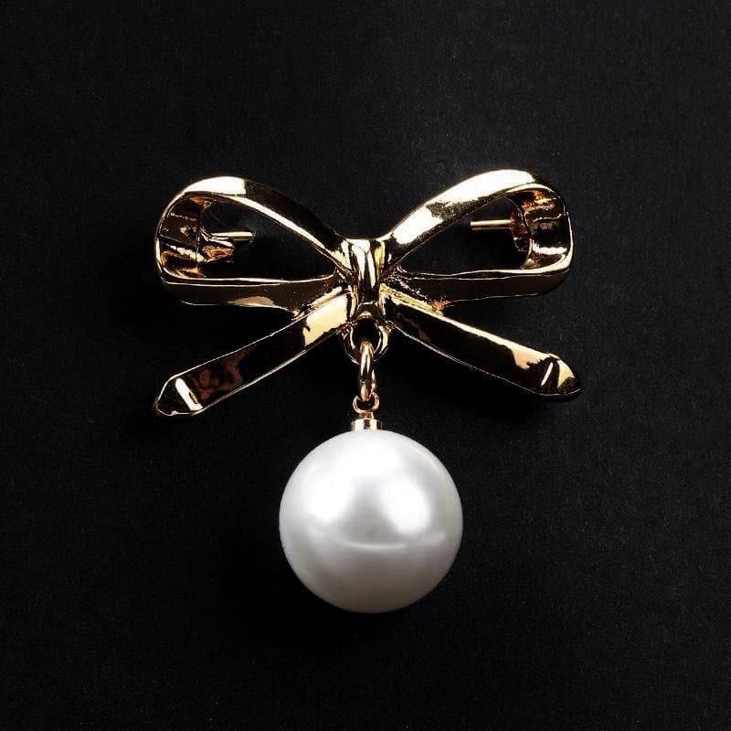 Faux Pearl Fashion Pin - Bow Design - Akuna Pearls