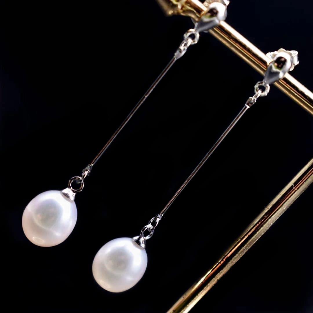 Freshwater Pearl Long Drop Earrings- Helen - Akuna Pearls