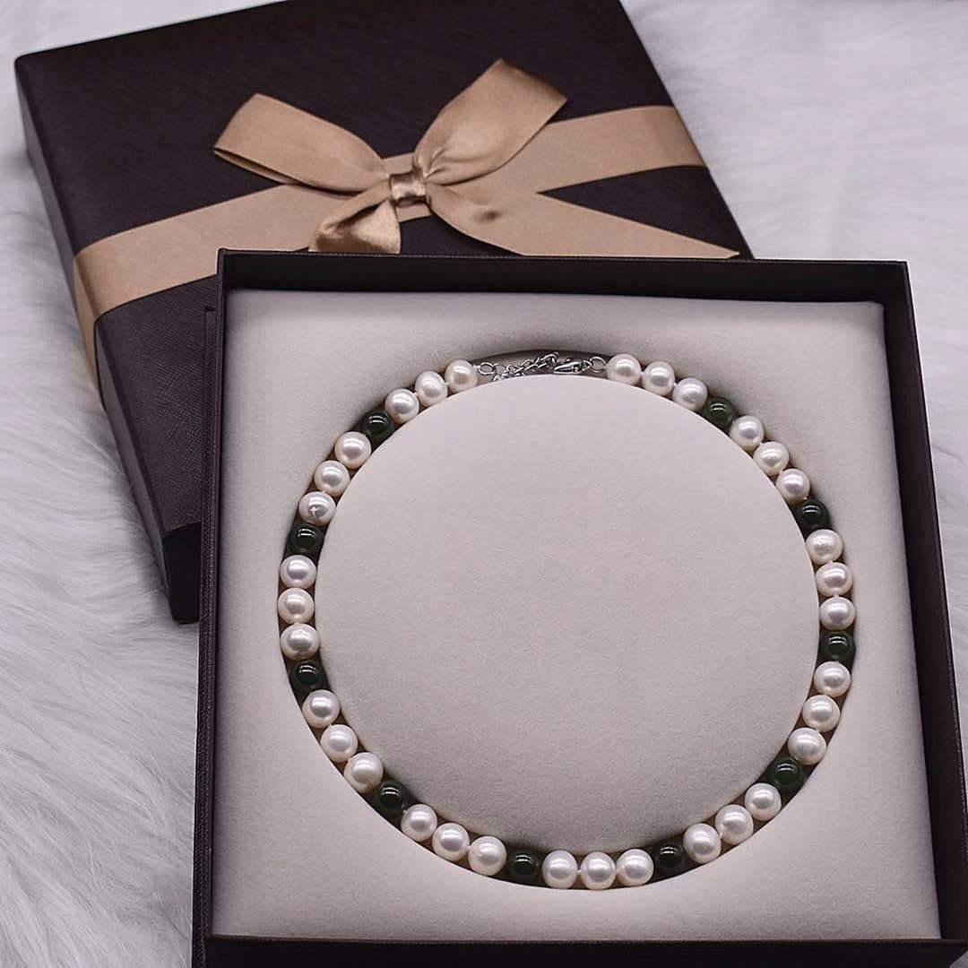 Classic Freshwater Pearl Necklace - Jade - Akuna Pearls