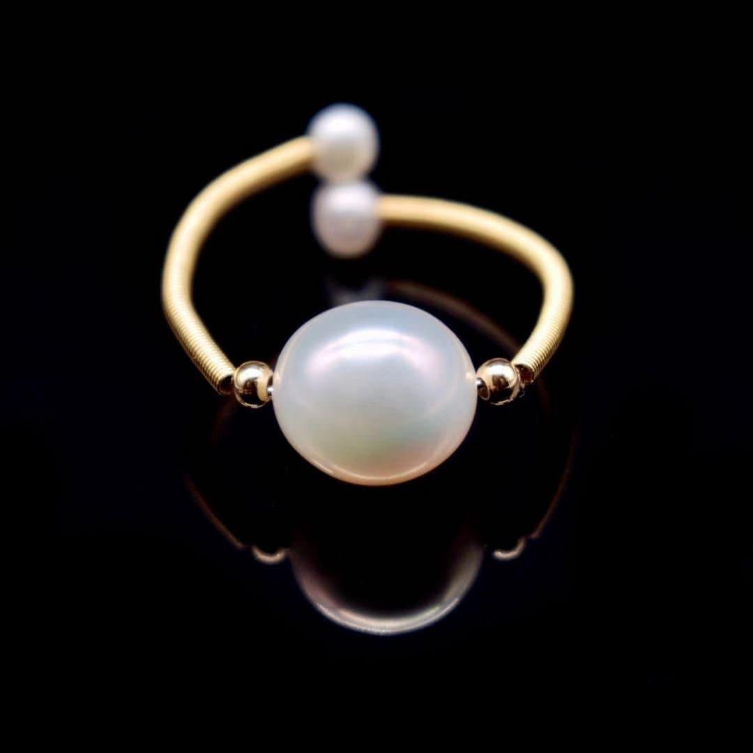 Baroque Pearl Open Ring - Kotori - Akuna Pearls