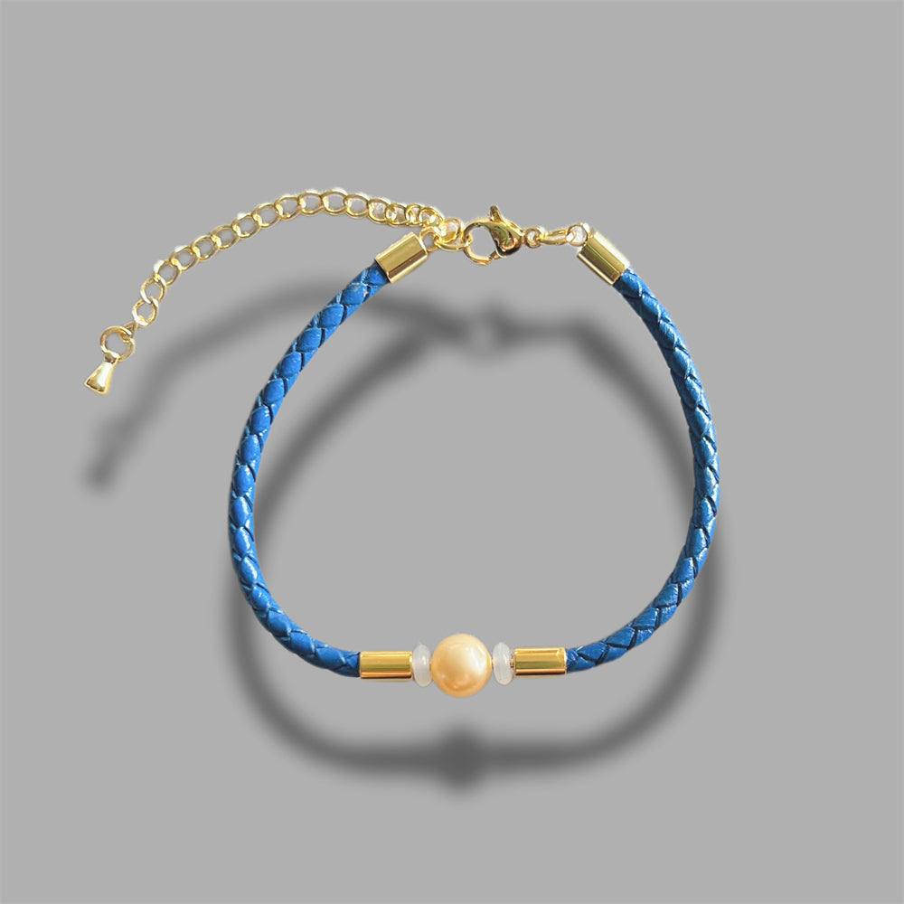 Freshwater Pearl Leather Bracelet - Claire - Akuna Pearls