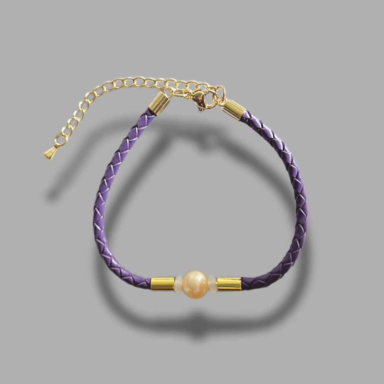 Freshwater Pearl Leather Bracelet - Claire - Akuna Pearls