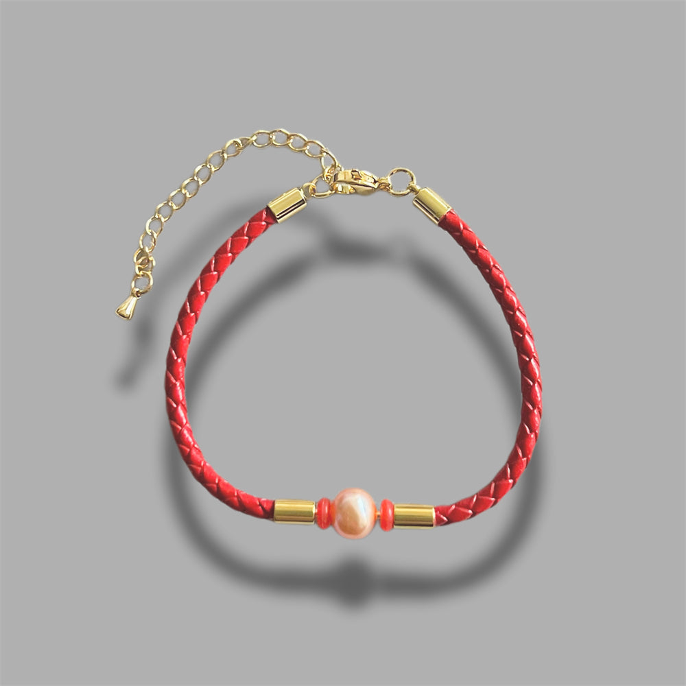 Freshwater Pearl Leather Bracelet - Claire - Akuna Pearls