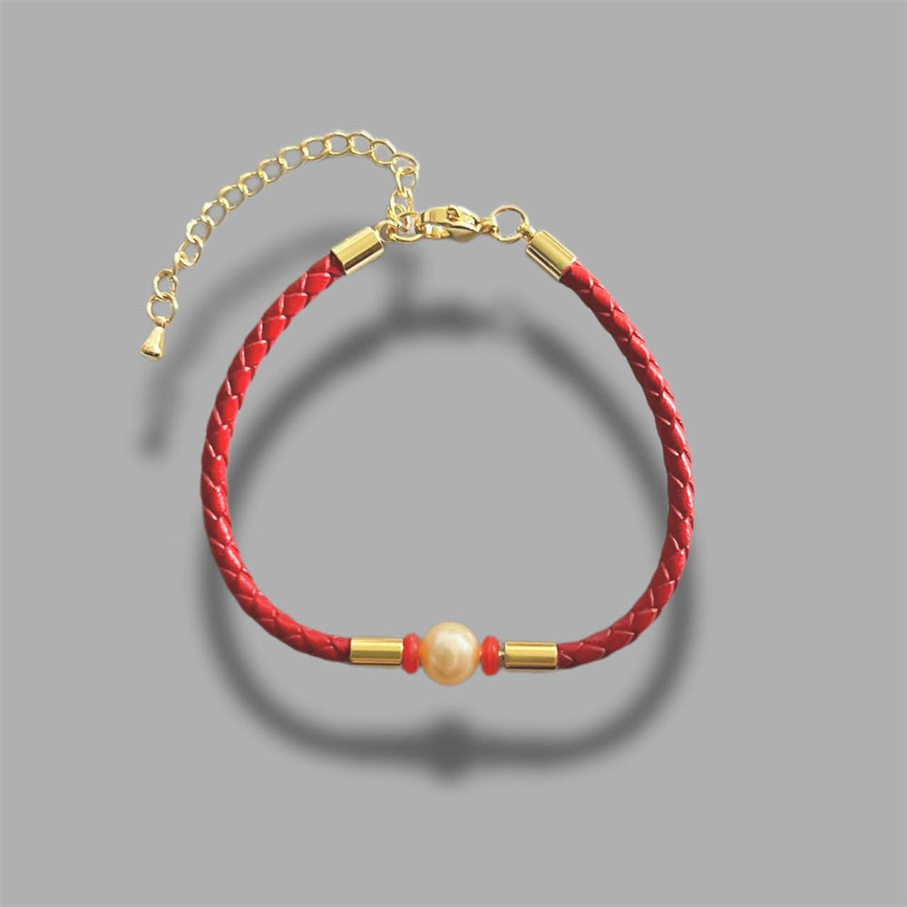 Freshwater Pearl Leather Bracelet - Claire - Akuna Pearls