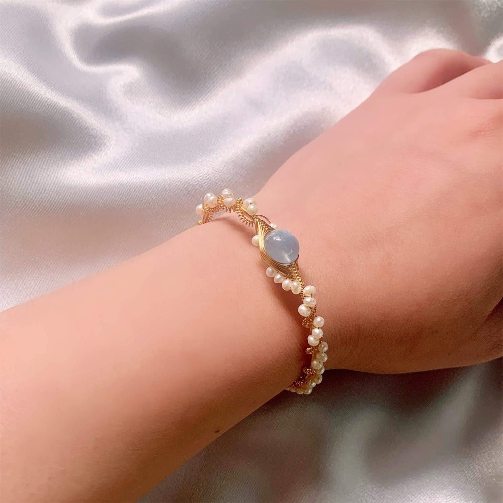 Freshwater Pearl Bangle - Leila - Akuna Pearls