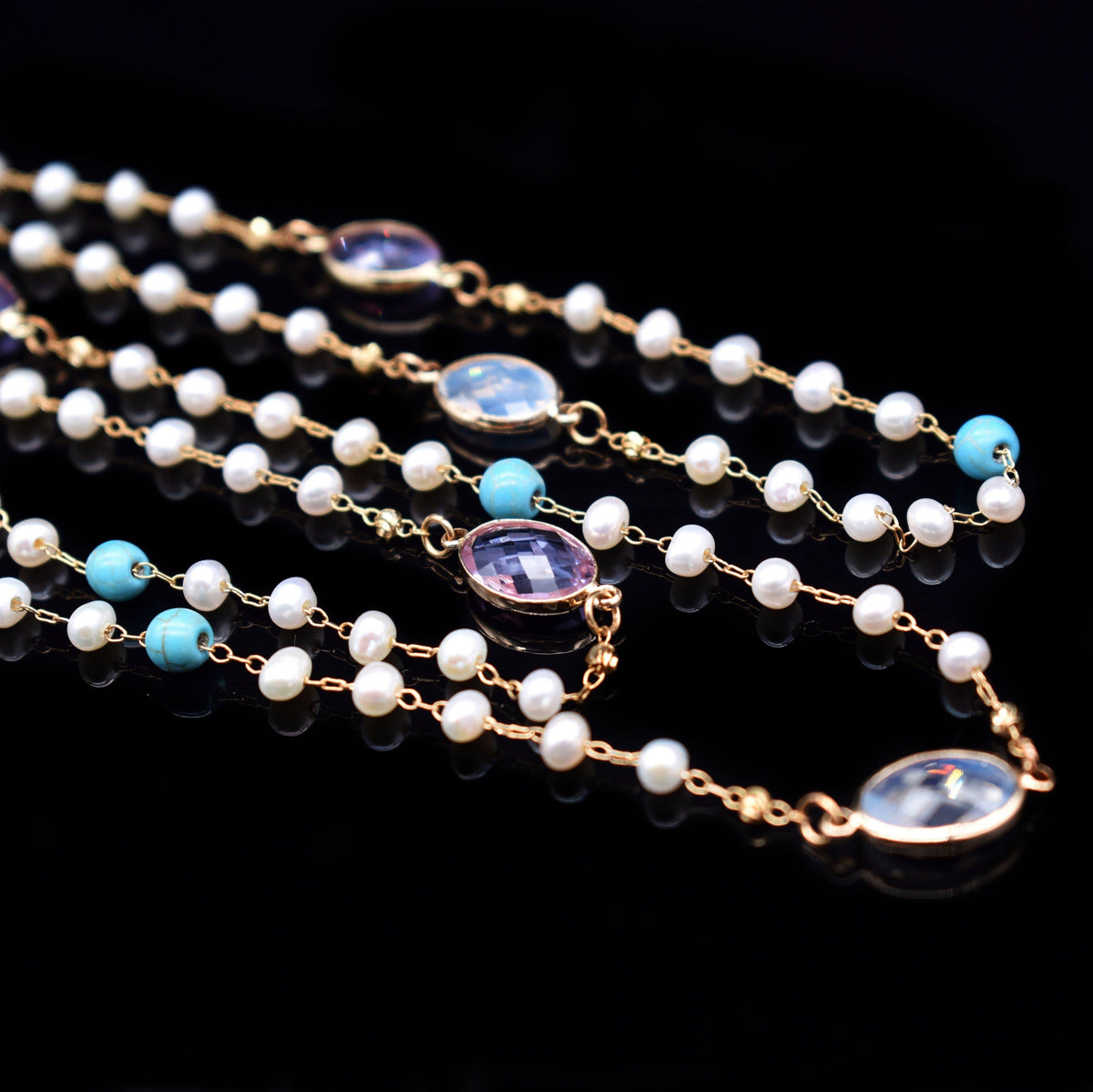 Freshwater Pearl Long Necklace - Isla - Akuna Pearls