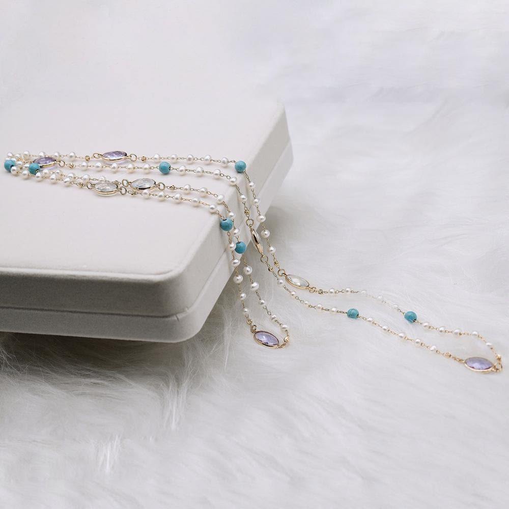 Freshwater Pearl Long Necklace - Isla - Akuna Pearls