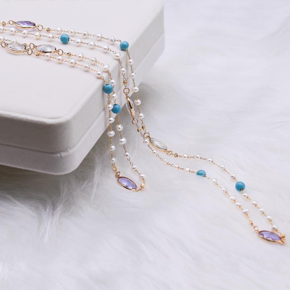 Freshwater Pearl Long Necklace - Isla - Akuna Pearls