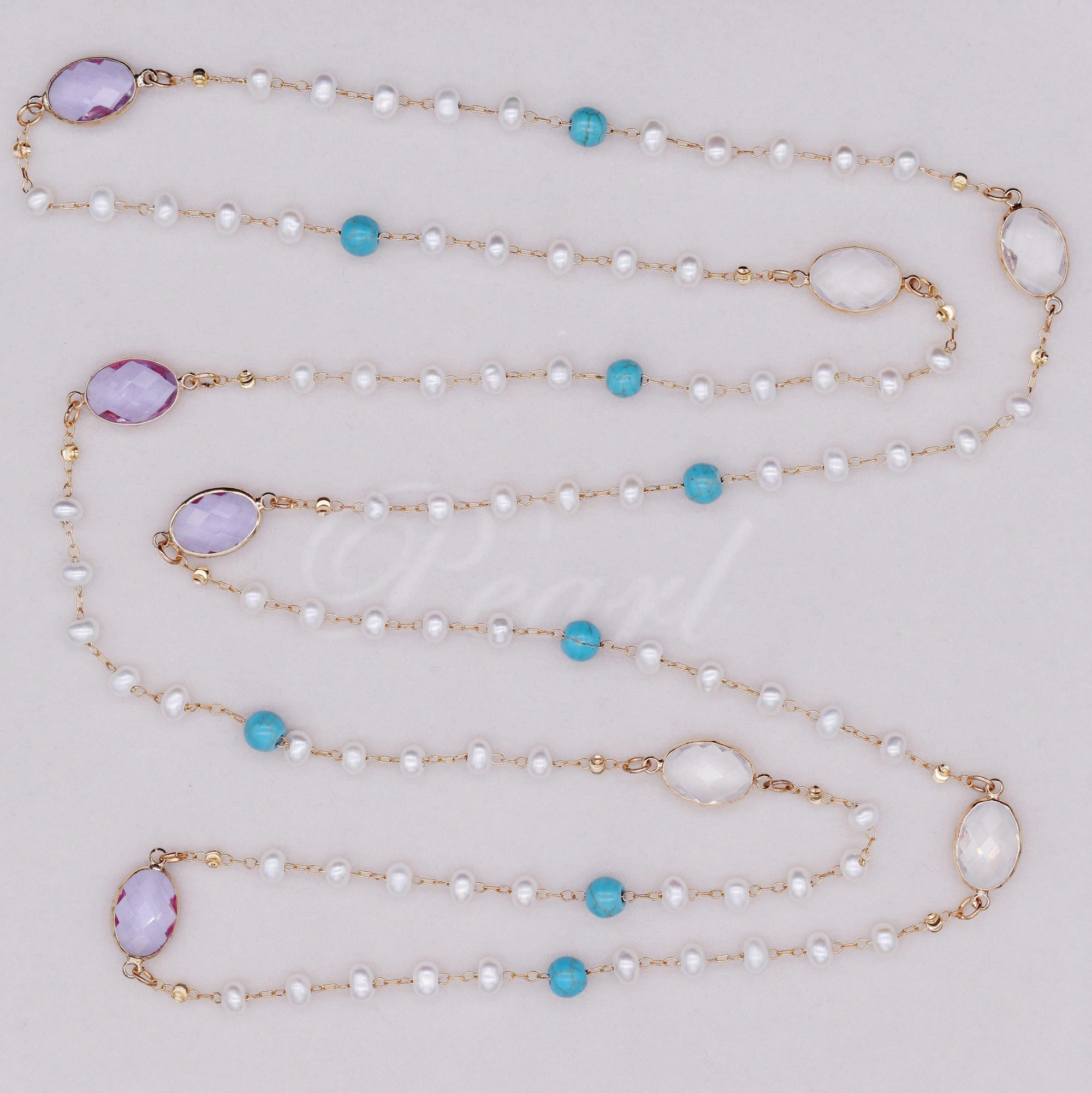 Freshwater Pearl Long Necklace - Isla - Akuna Pearls