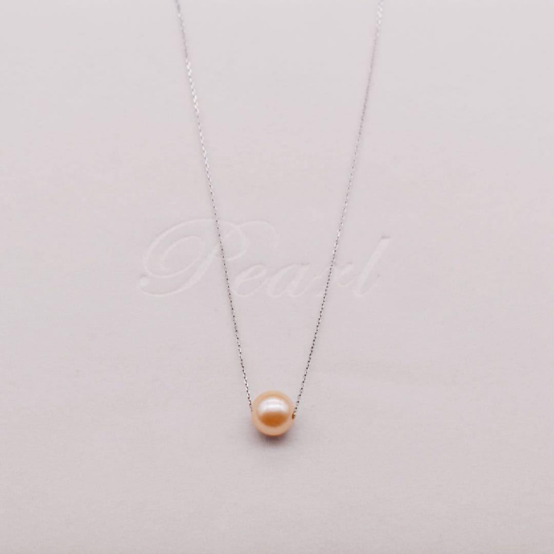 Freshwater Pearl Floating Necklace - Minimalism - Akuna Pearls