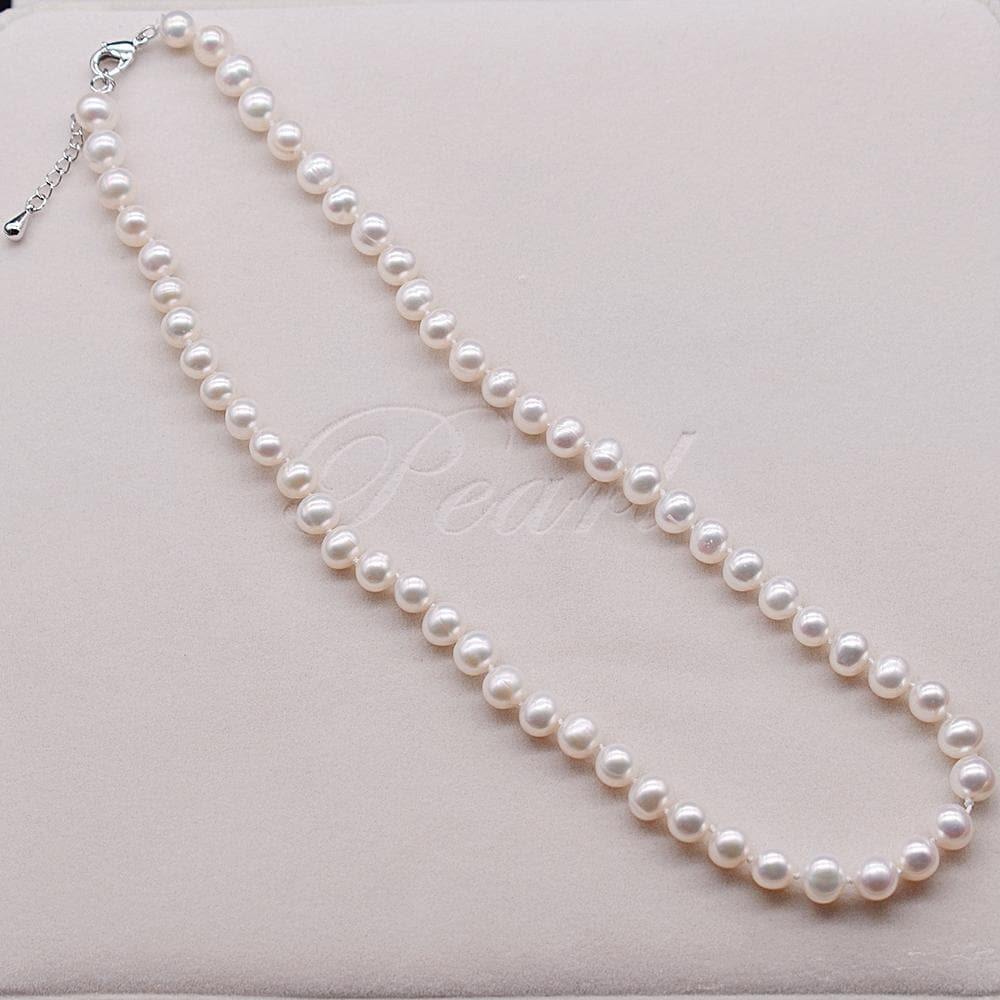 Classic Freshwater Pearl Necklace 8mm Oval - Akuna Pearls