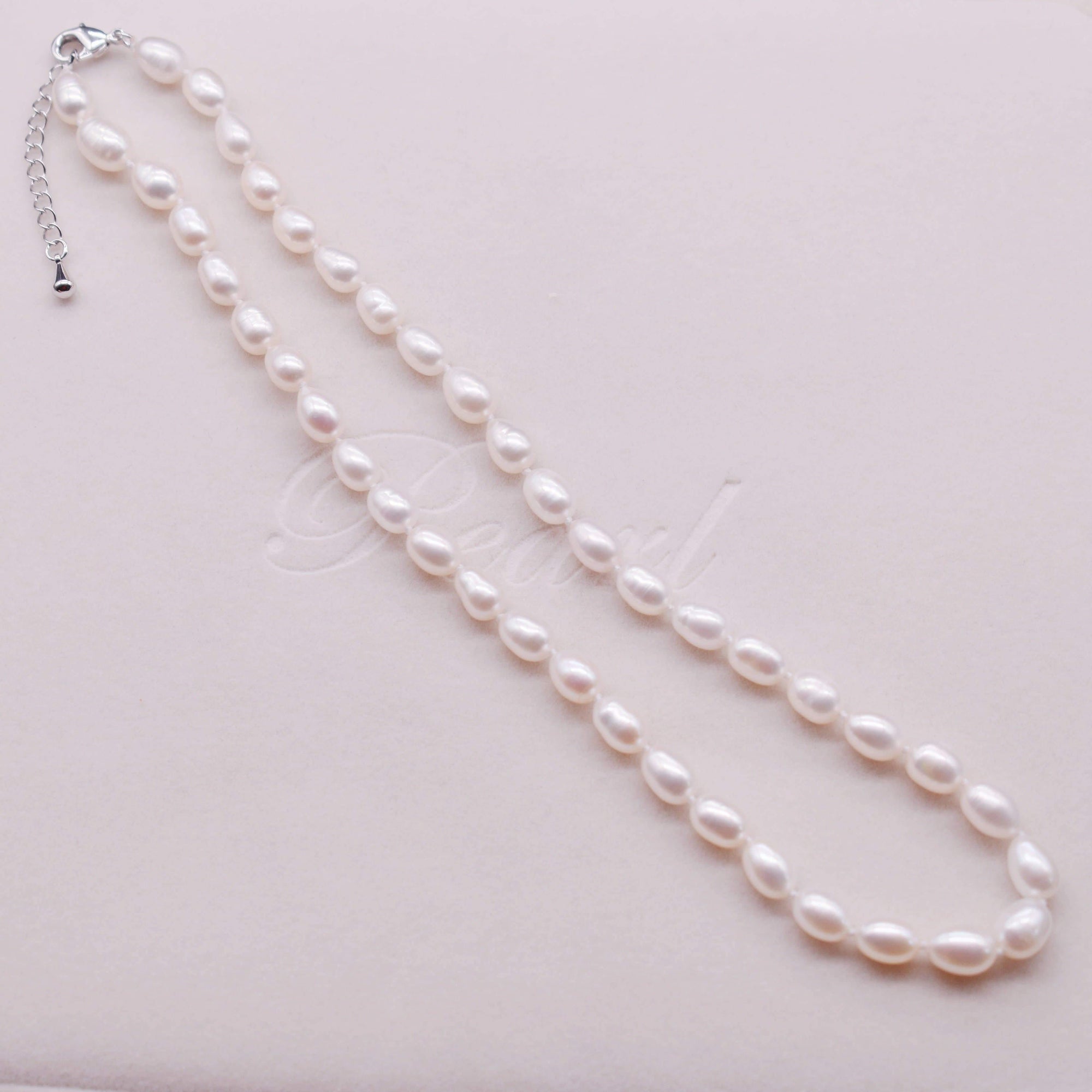 Classic Freshwater Pearl Necklace 8mm Rice - Akuna Pearls